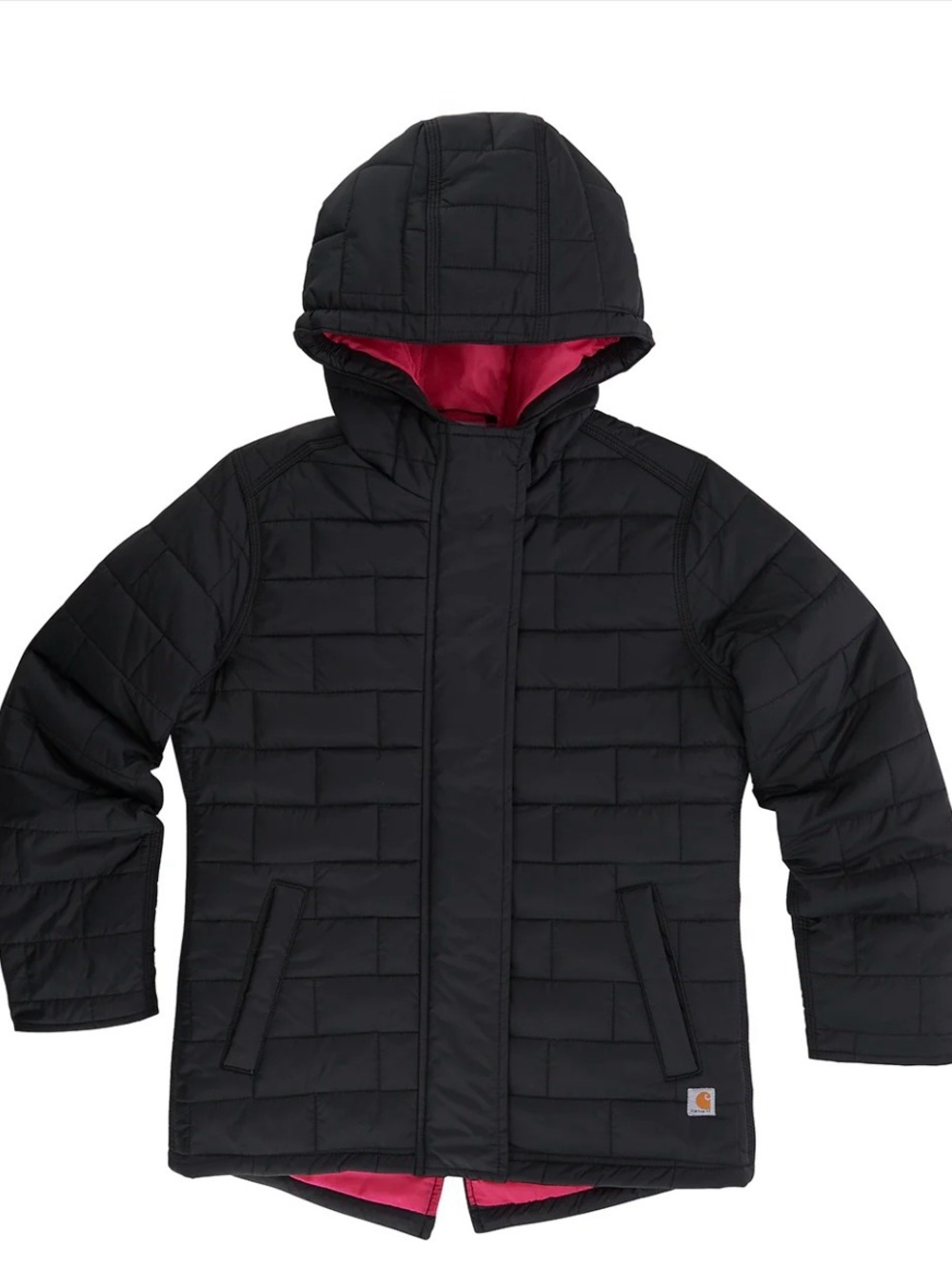 Girl's Toddler 4T Carhartt Amoret Quilted Jacket Black with Pink Lining